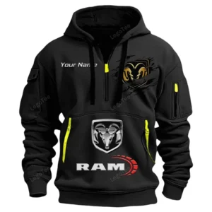 Ram Truck Half Zip Hoodie CAR113021425788, Best Gift for Him, Husband, Boyfriend - Black