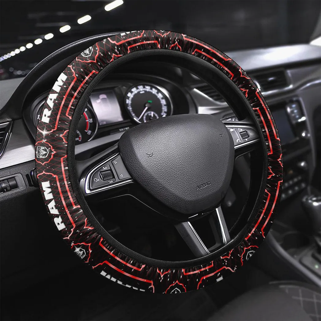 Ram Truck Steering Wheel Cover, Gift For Ram Truck Fan CAR146021725001 - Red