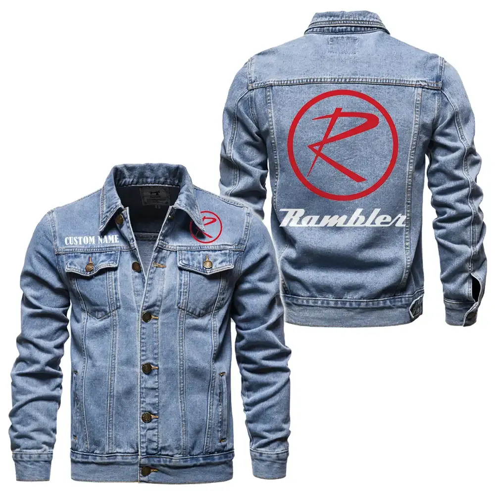 Rambler Denim jacket CAR1901132246, CAR  All Over Print Denim jacket - Light Blue