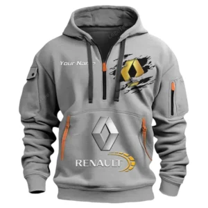 Renault Half Zip Hoodie CAR113021425792, Best Gift for Him, Husband, Boyfriend - Gray