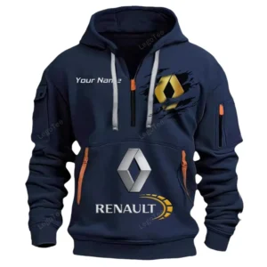 Renault Half Zip Hoodie CAR113021425792, Best Gift for Him, Husband, Boyfriend - Navy