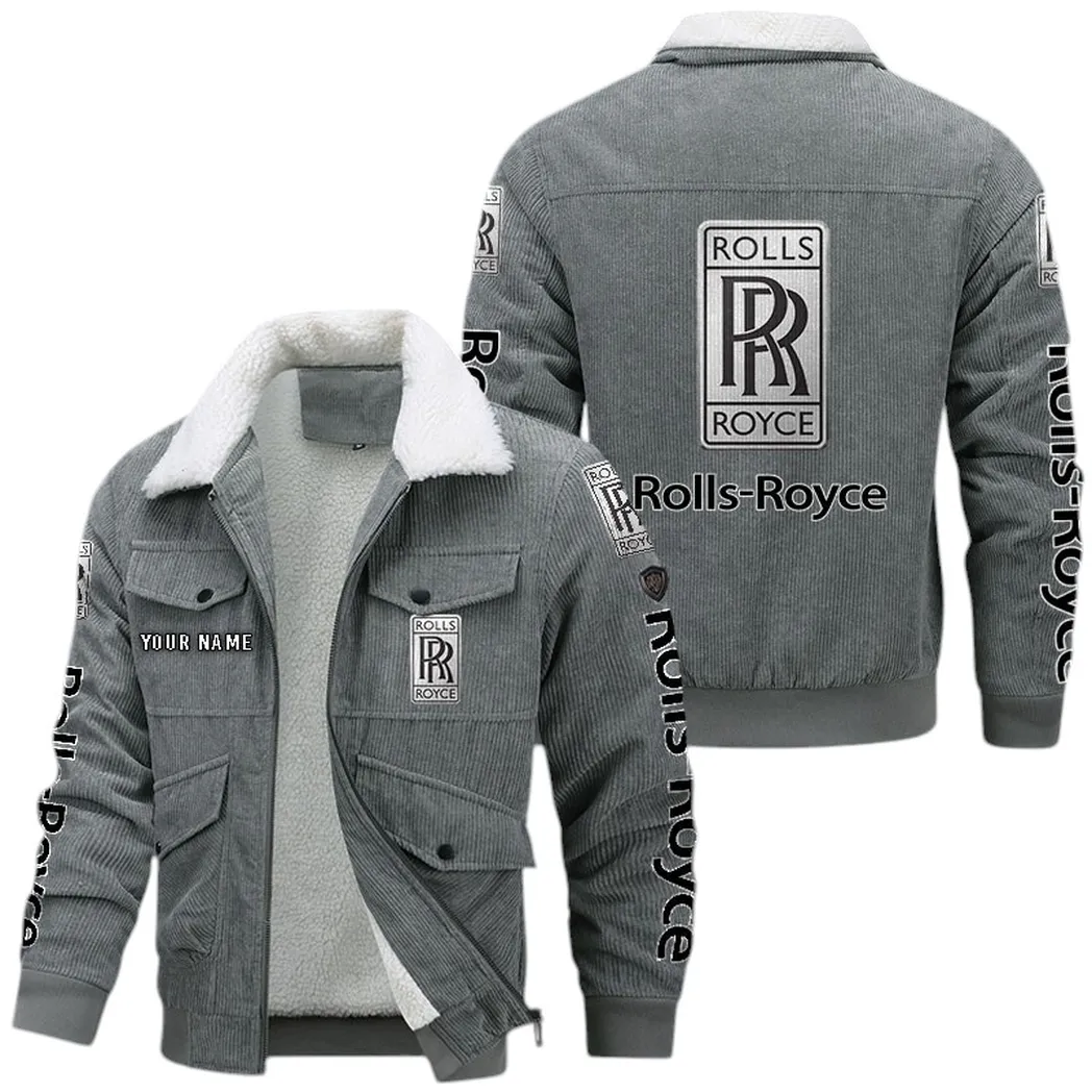 Rolls Royce Corduroy Jacket For Men, Gift For Rolls Royce Lovers CAR42022225596 - Gray