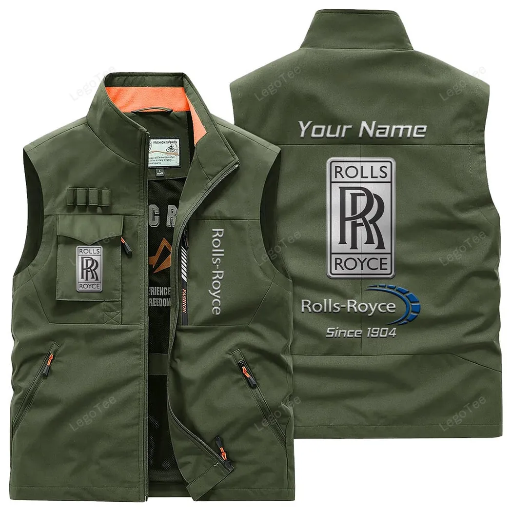 Rolls Royce Outdoor Sleeveless Vest, Gift For Rolls Royce Lovers, Gift For Him, Husband, Boyfriend - Army Green CAR131021325725-1