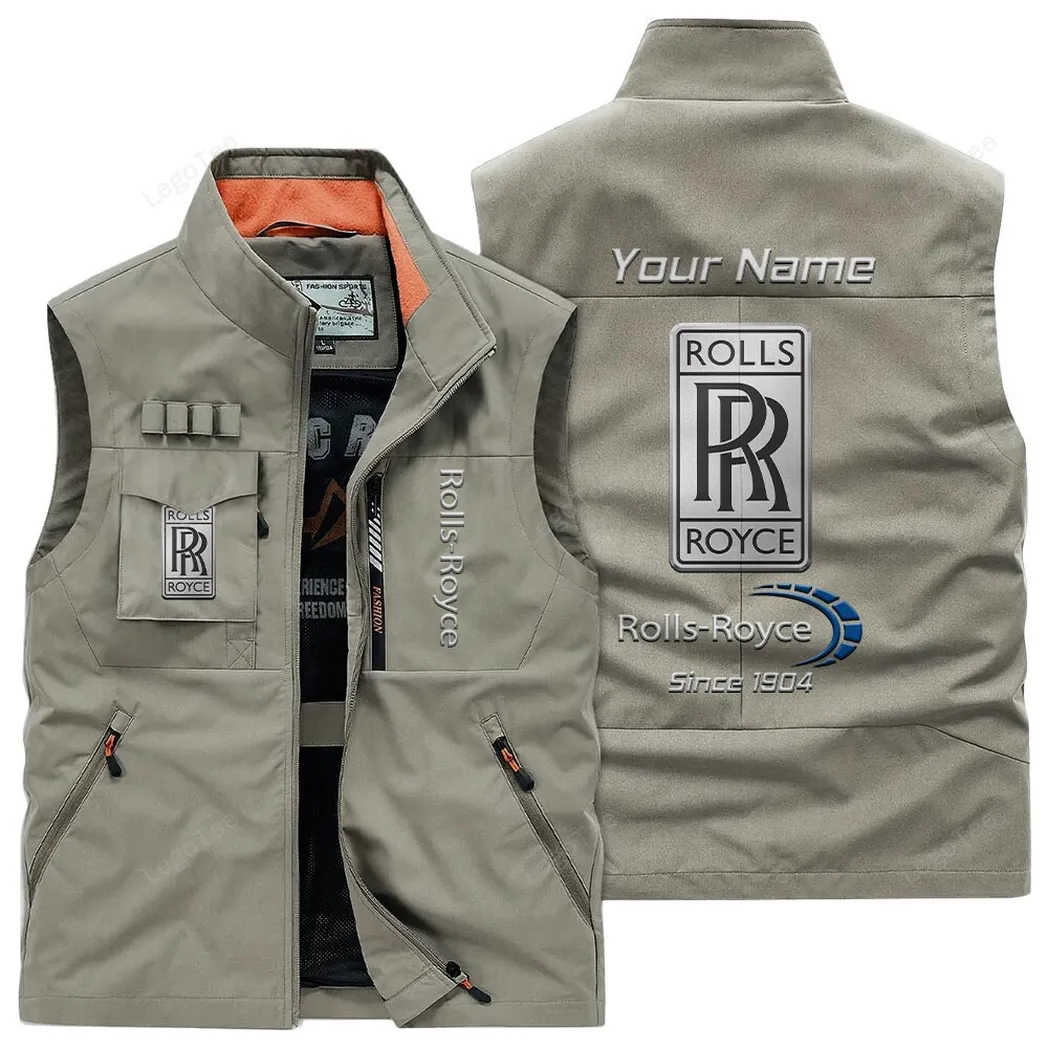 Rolls Royce Outdoor Sleeveless Vest, Gift For Rolls Royce Lovers, Gift For Him, Husband, Boyfriend - Khaki CAR131021325725-4