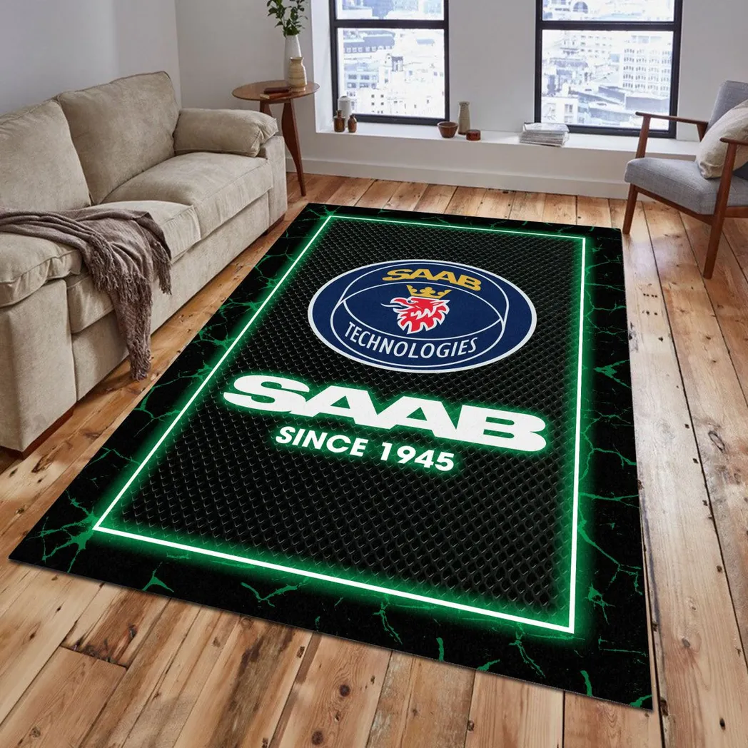 Saab Automobile Rug, Gift For Saab Automobile Lovers, Gift For Him, Husband, Boyfriend CAR5202192572 - Green