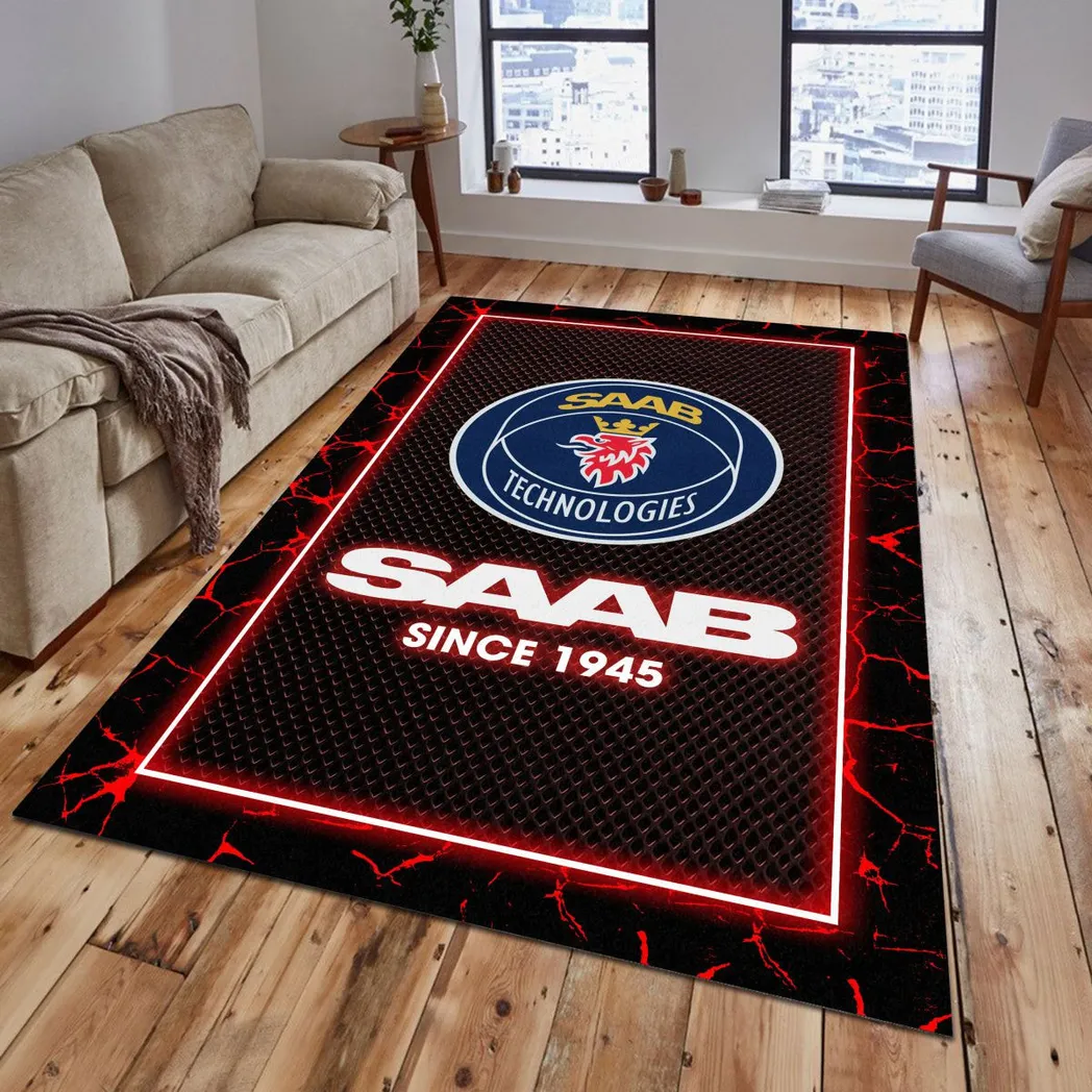 Saab Automobile Rug, Gift For Saab Automobile Lovers, Gift For Him, Husband, Boyfriend CAR5202192572 - Red