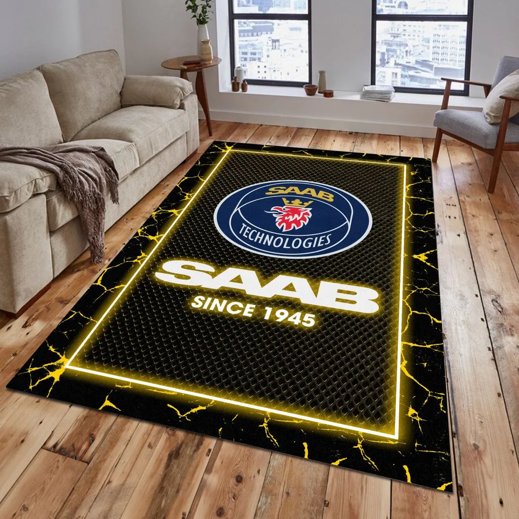 Saab Automobile Rug, Gift For Saab Automobile Lovers, Gift For Him, Husband, Boyfriend CAR5202192572 - Yellow