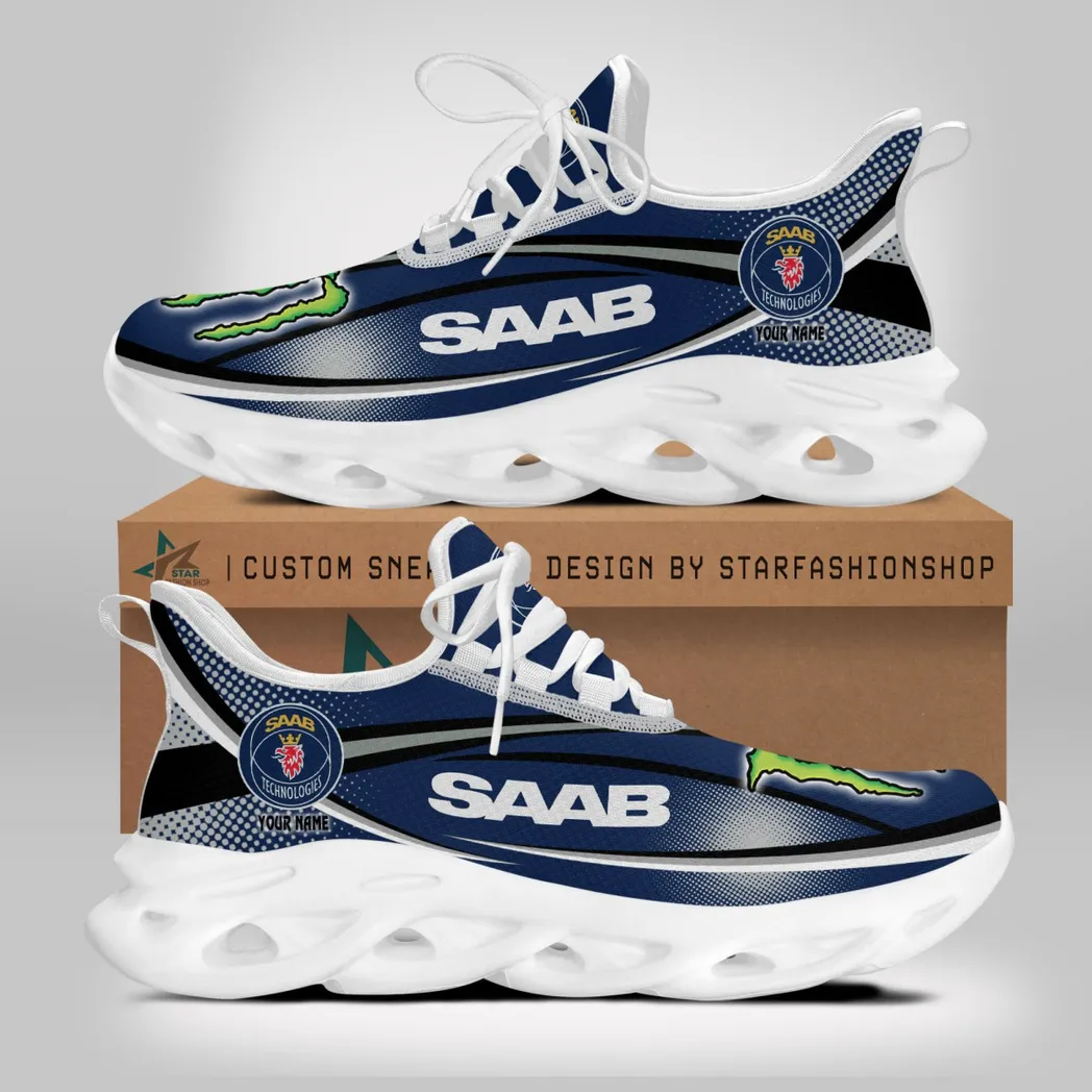 Saab Automobile Running Shoes, Gift For Saab Automobile Lovers, Gift For Him, Husband, Boyfriend CAR79022425118 - White