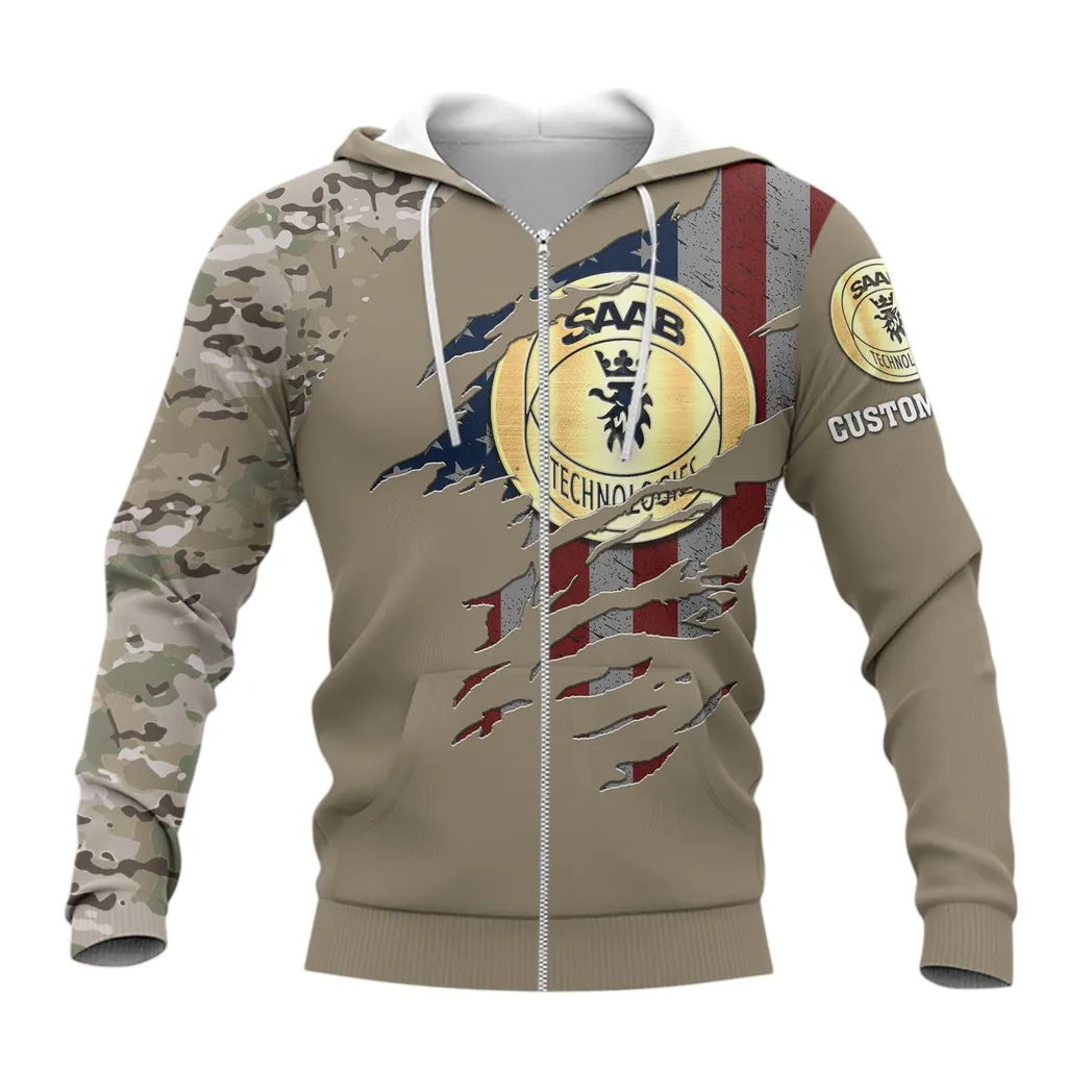 Saab Automobile Zipper Hoodie, Gift For Saab Automobile Lovers, Gift For Him, Husband, Boyfriend CAR46021725093-3