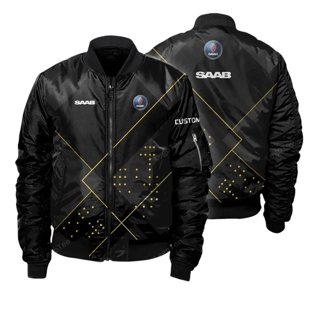 SAAB Bomber Jacket, Gift For SAAB Lovers, Gift Fot Him, Husband, Boyfriend CAR11403032565