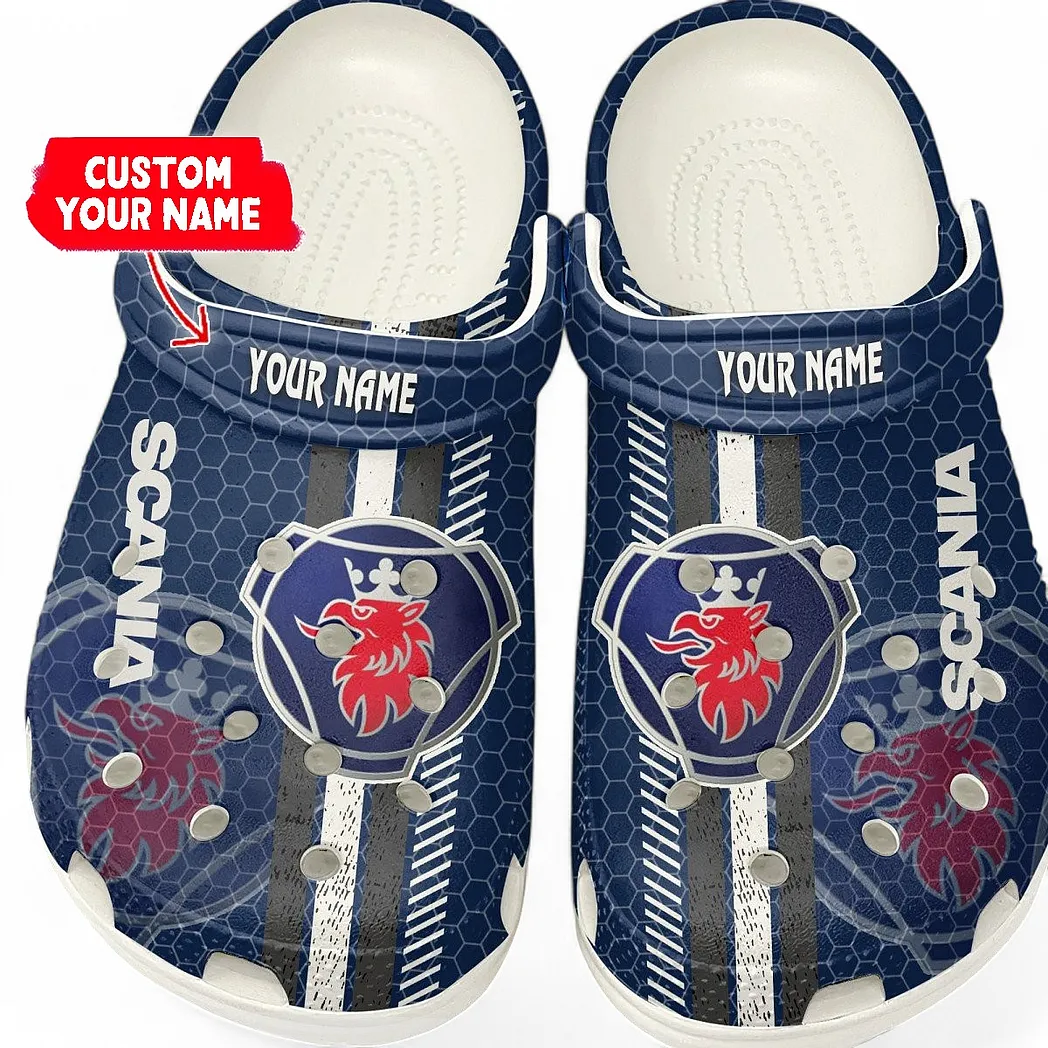 Scania Crocs Shoes Gift For Scania Lovers, Birthday Gift For Husband, Boyfriend CAR82022025650 - White