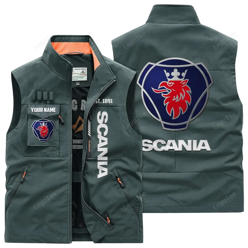 Scania Outdoor Sleeveless Vest, Gift For Scania Lovers, Gift For Him, Husband, Boyfriend - Bean Green CAR132021325914-2