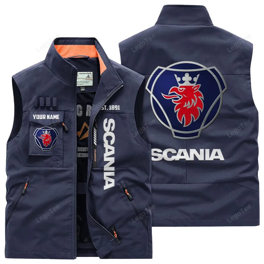Scania Outdoor Sleeveless Vest, Gift For Scania Lovers, Gift For Him, Husband, Boyfriend - Navy CAR132021325914-5