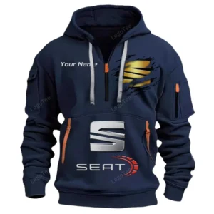 Seat Half Zip Hoodie CAR113021425824, Best Gift for Him, Husband, Boyfriend - Navy