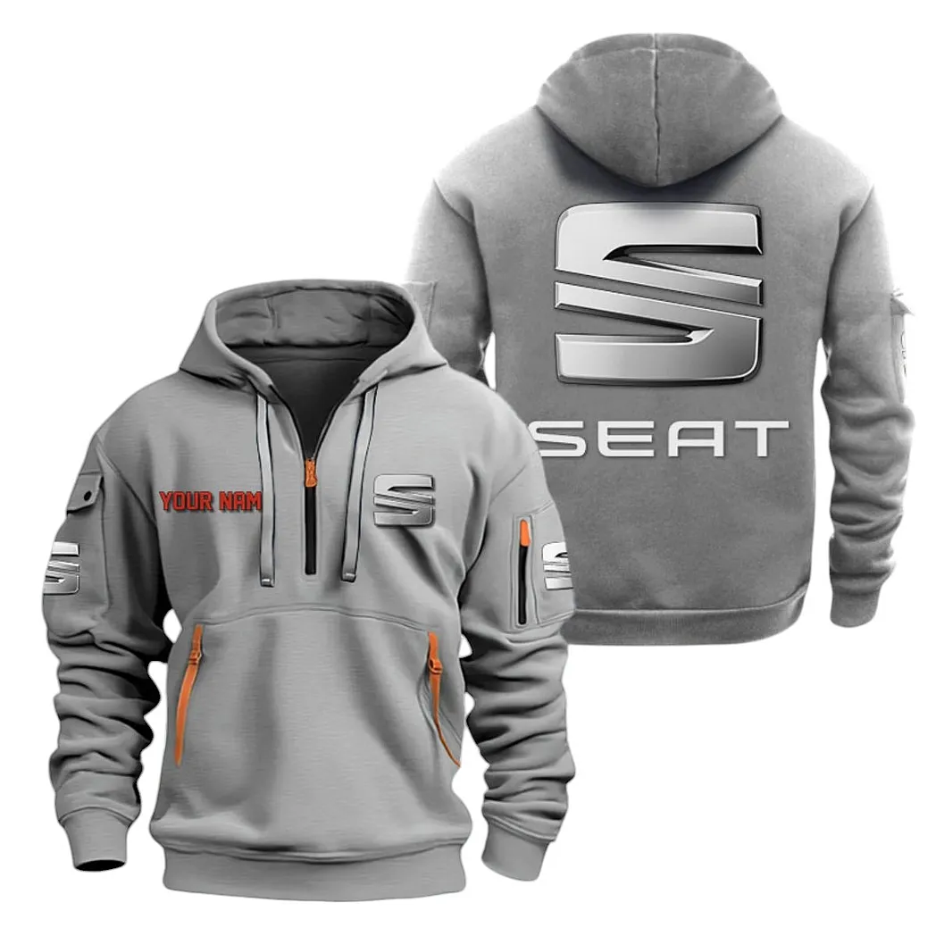 Seat Half Zip Hoodie For Men, Gift For Seat Lovers CAR20022125710 - Gray