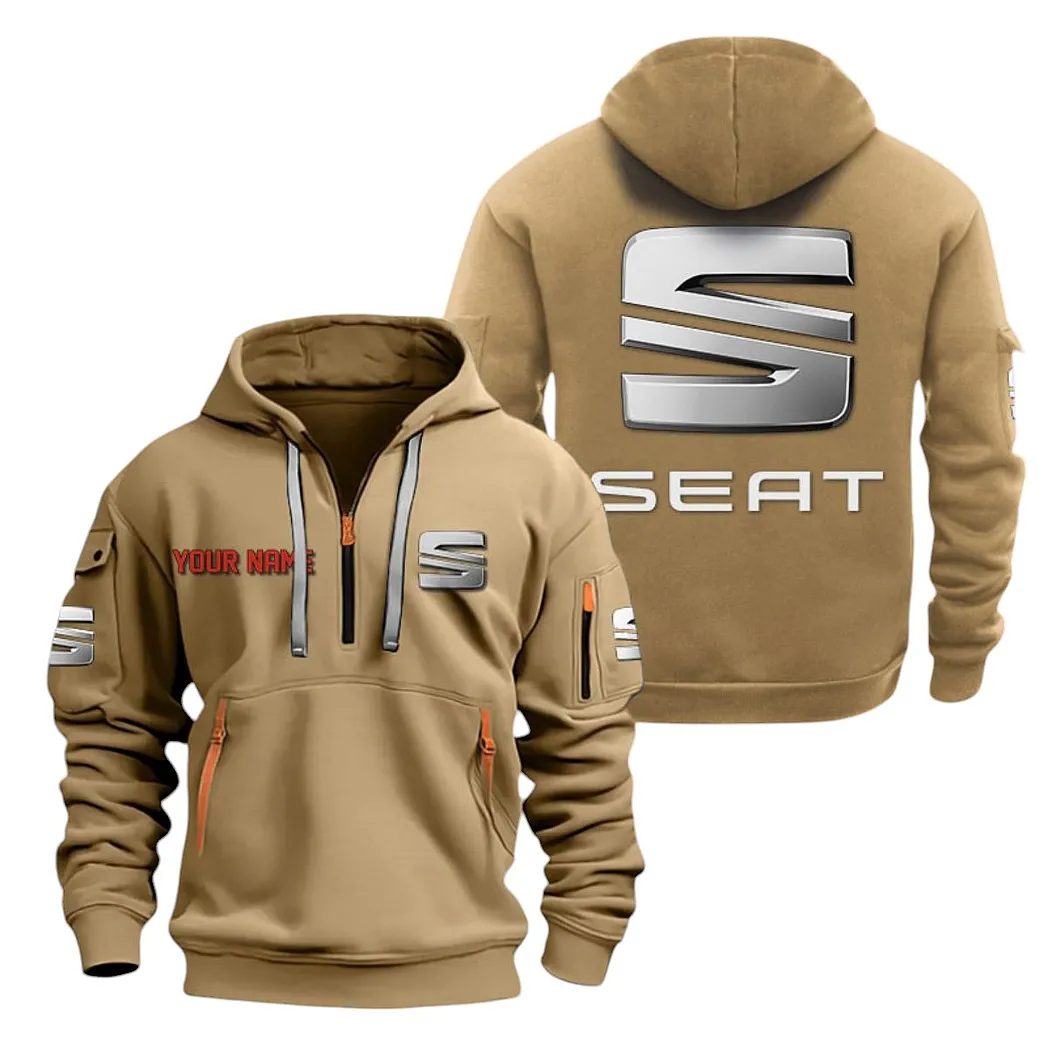 Seat Half Zip Hoodie For Men, Gift For Seat Lovers CAR20022125710 - Khaki