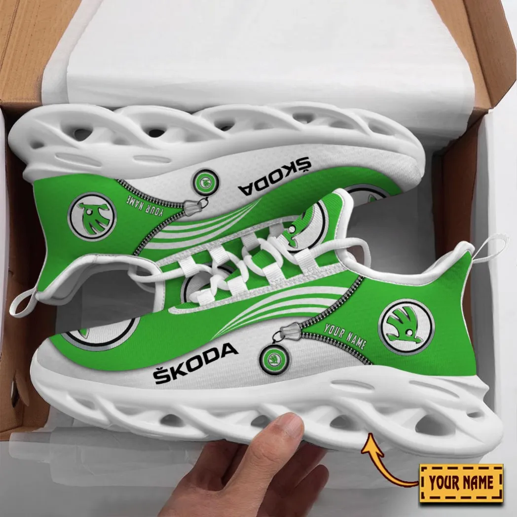Skoda Auto Running Shoes, Gift For Skoda Auto Lovers, Gift For Him Husband, Boyfriend CAR8502242568 - White
