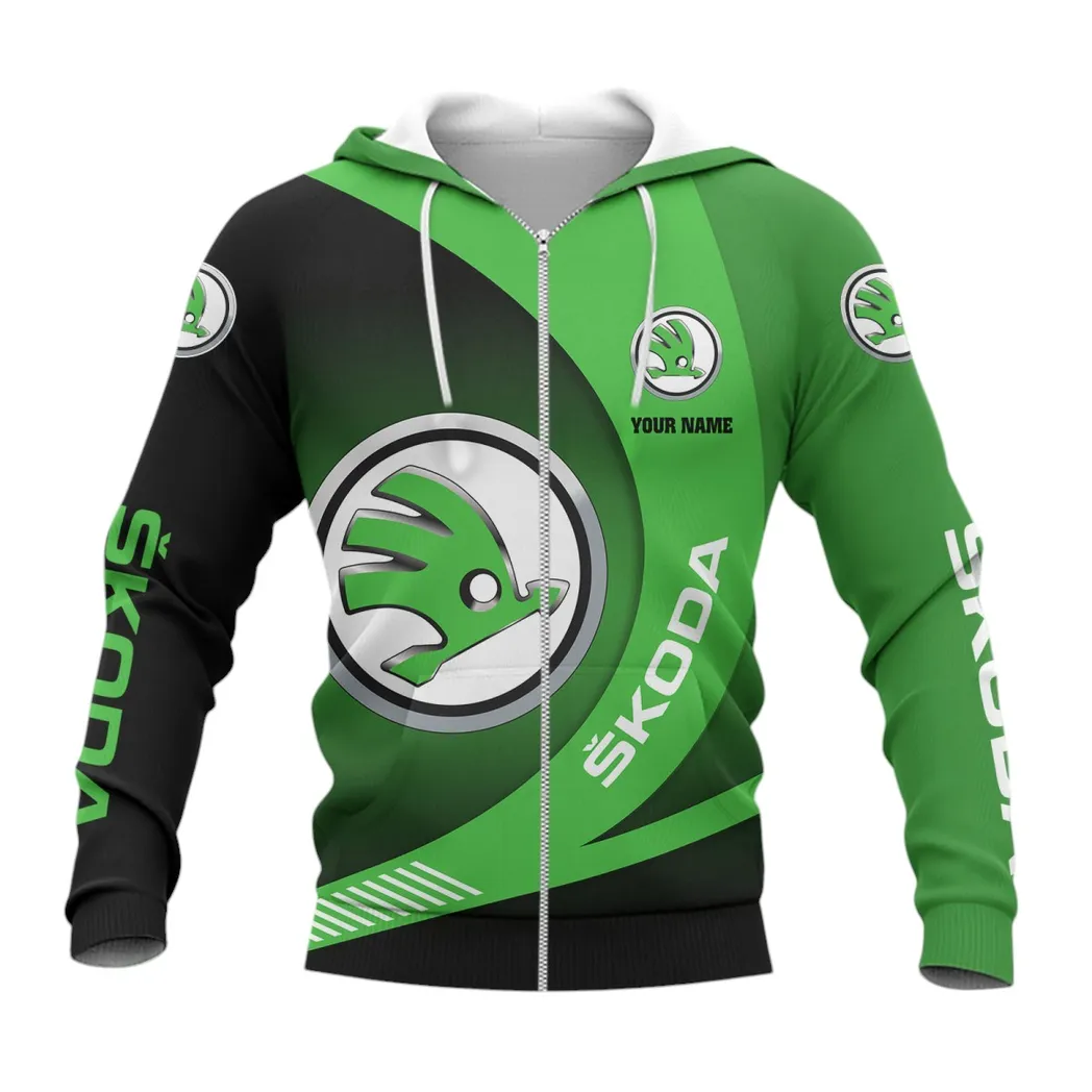 Skoda Zipper Hoodie, Gift For Skoda Lovers, Gift For Him, Husband, Boyfriend CAR7402222563