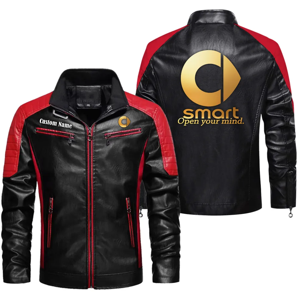 Slingshort Men's PU Leather Jacket  CAR0401022292, CAR All Over Print Men's PU Leather Jacket - Red
