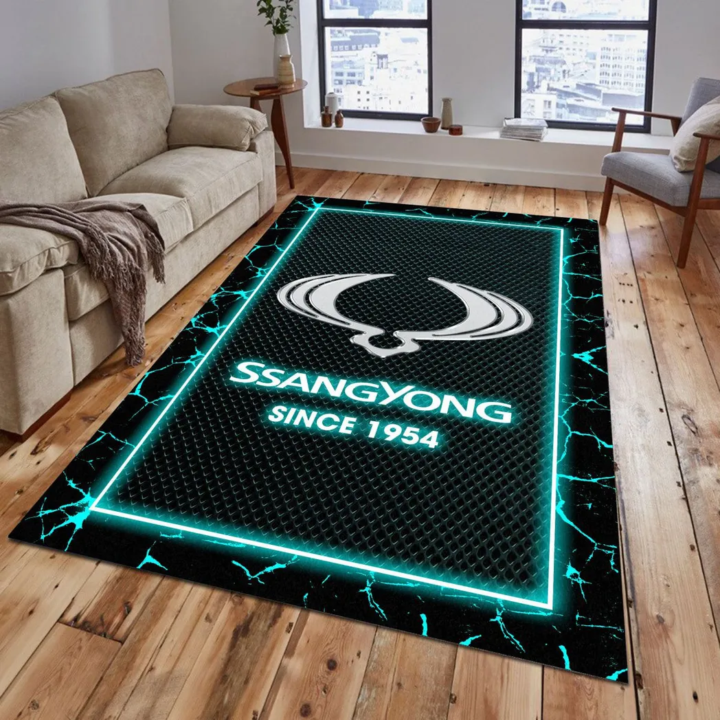 SsangYong Motor Rug, Gift For SsangYong Motor Lovers, Gift For Him, Husband, Boyfriend CAR5202192575 - Cyan