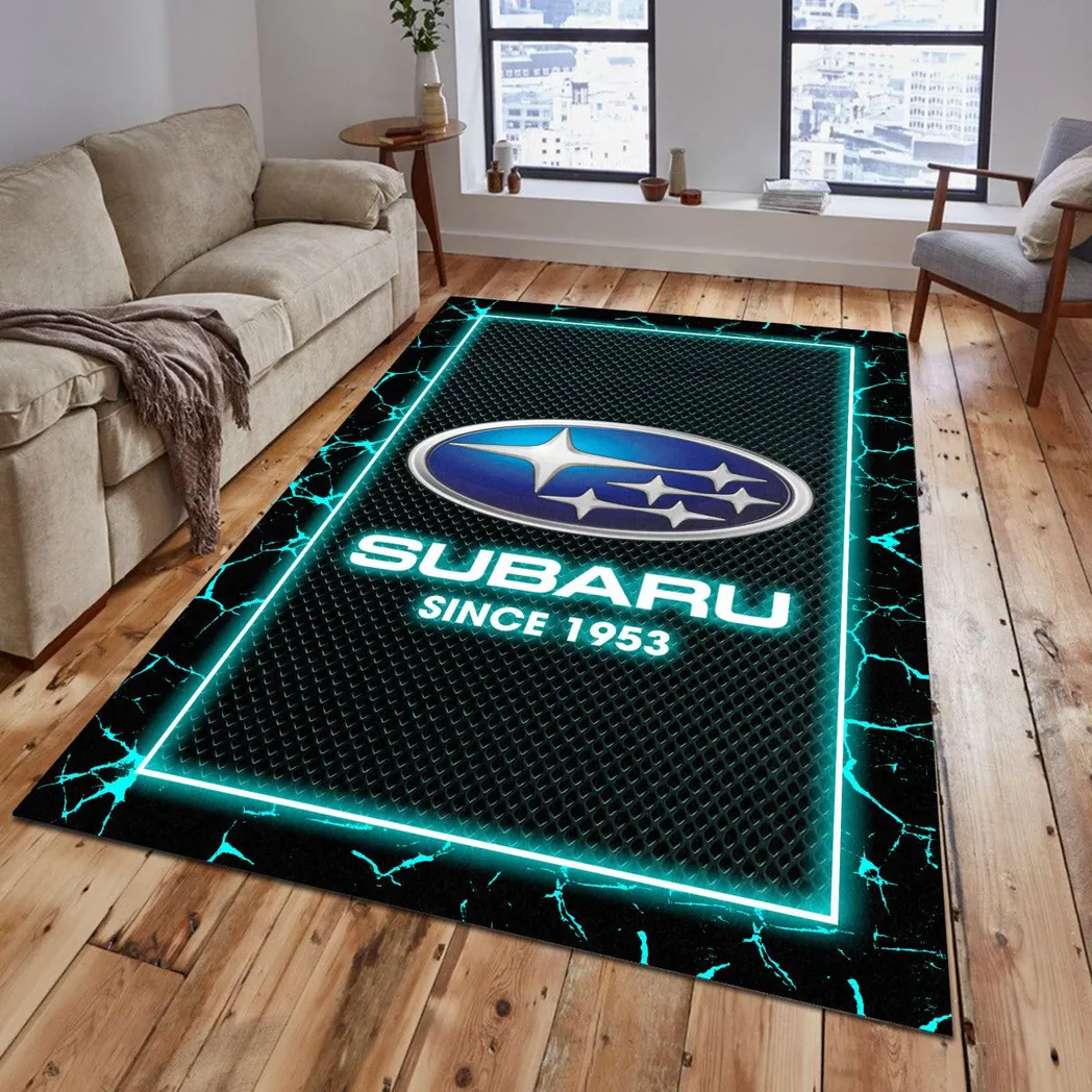 Subaru Rug, Gift For Subaru Lovers, Gift For Him, Husband, Boyfriend CAR5202192576 - Cyan