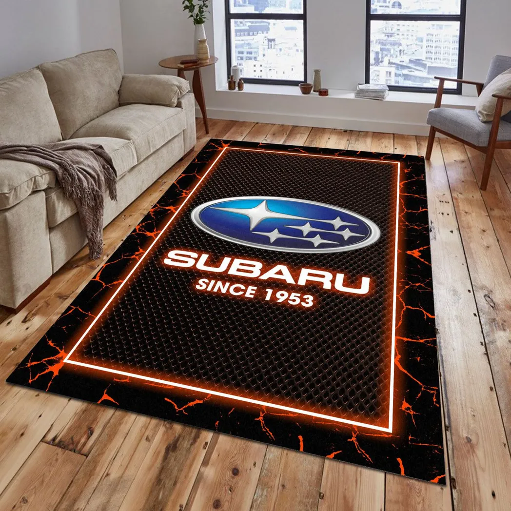 Subaru Rug, Gift For Subaru Lovers, Gift For Him, Husband, Boyfriend CAR5202192576 - Orange