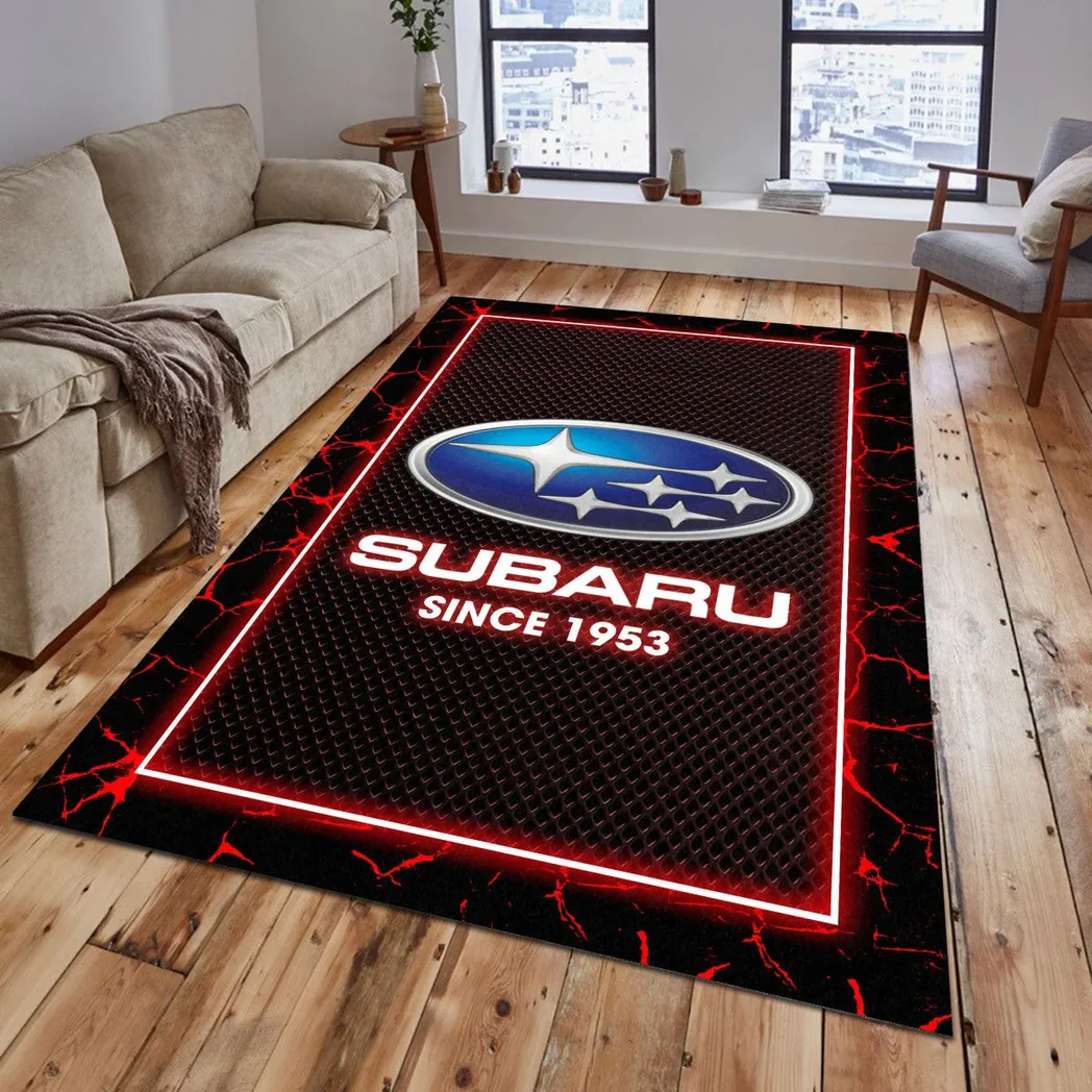 Subaru Rug, Gift For Subaru Lovers, Gift For Him, Husband, Boyfriend CAR5202192576 - Red