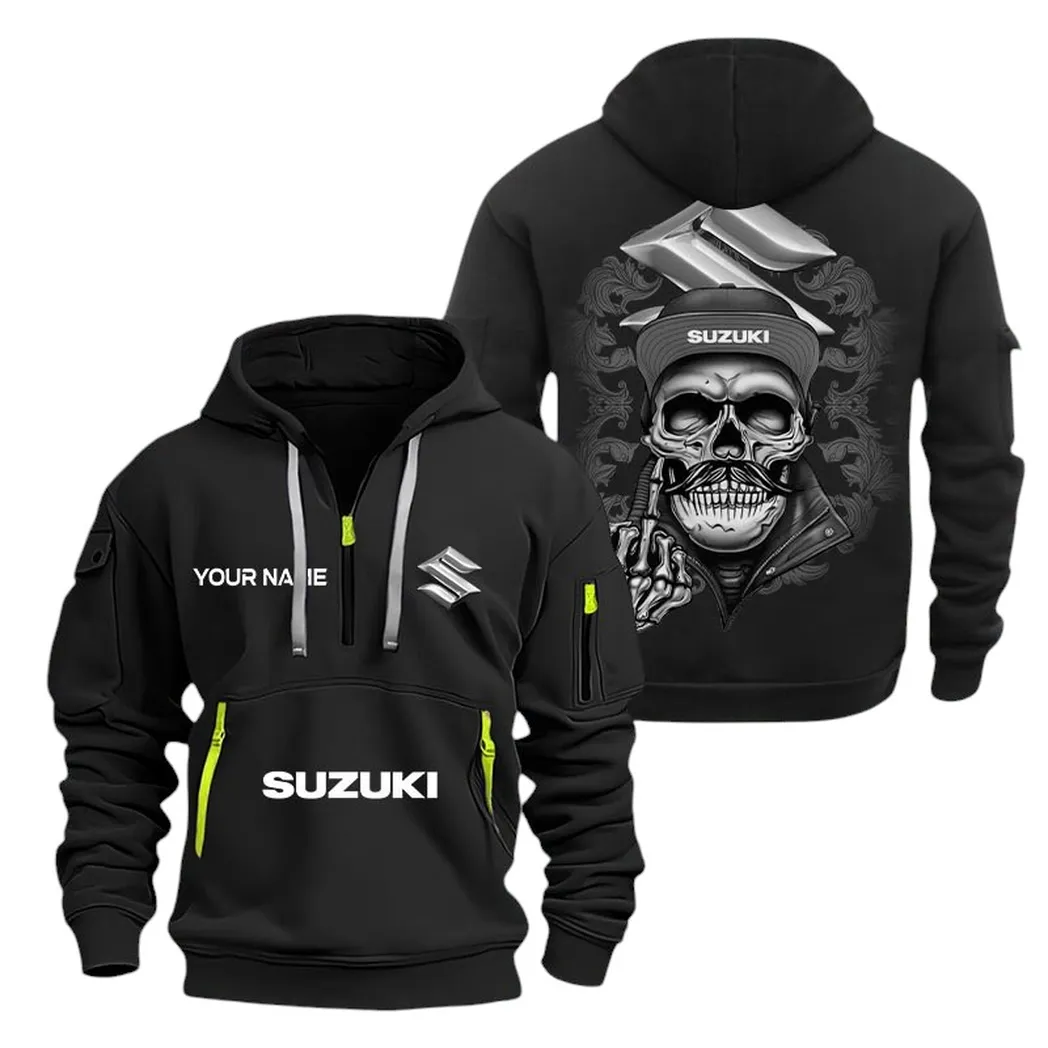 Suzuki Half Zip Hoodie For Men, Gift For Suzuki Fan CAR166022625162 - Black