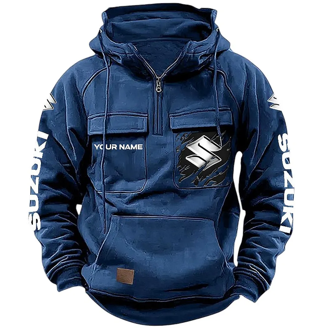 Suzuki Hoodie Tactical Quarter Zip, Gift For Suzuki Lovers CAR164022425168 - Dark Blue