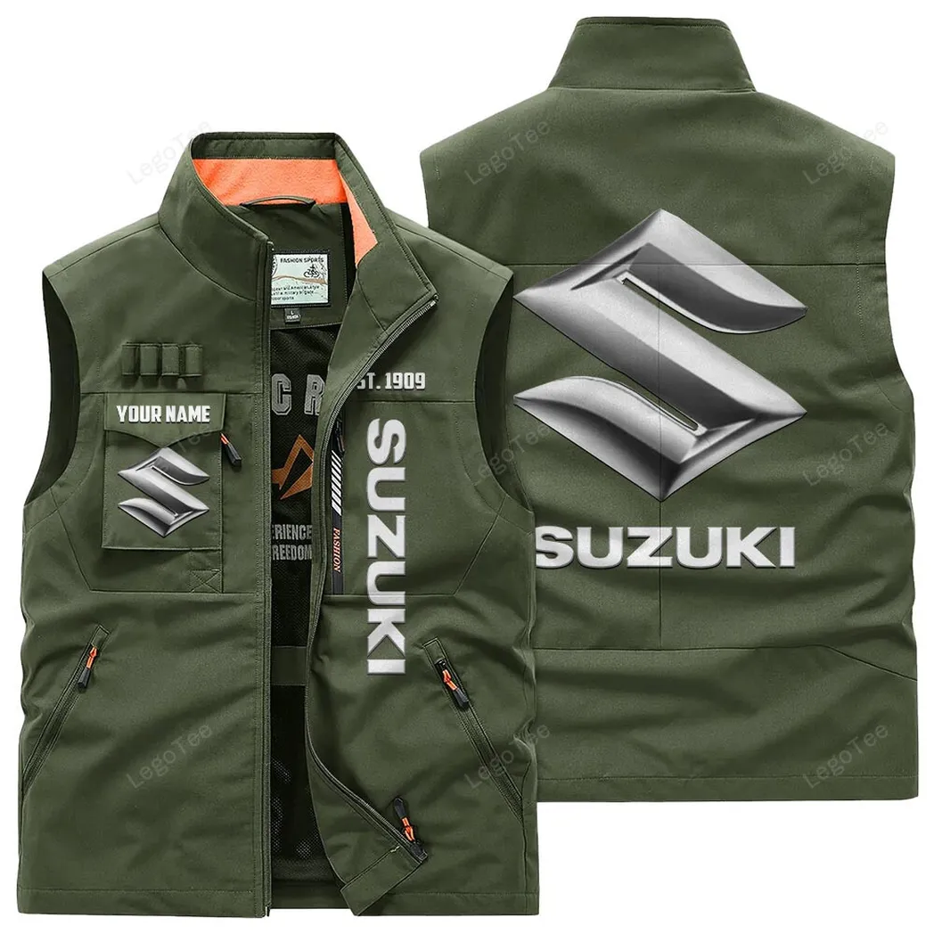 Suzuki Outdoor Sleeveless Vest, Gift For Suzuki Lovers, Gift For Him, Husband, Boyfriend - Army Green CAR132021325957-1