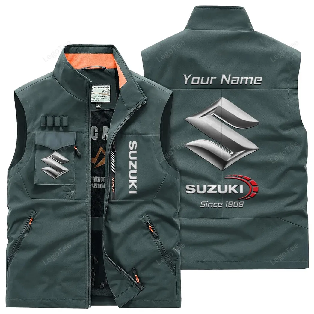 Suzuki Outdoor Sleeveless Vest, Gift For Suzuki Lovers, Gift For Him, Husband, Boyfriend - Bean Green CAR131021325724-2