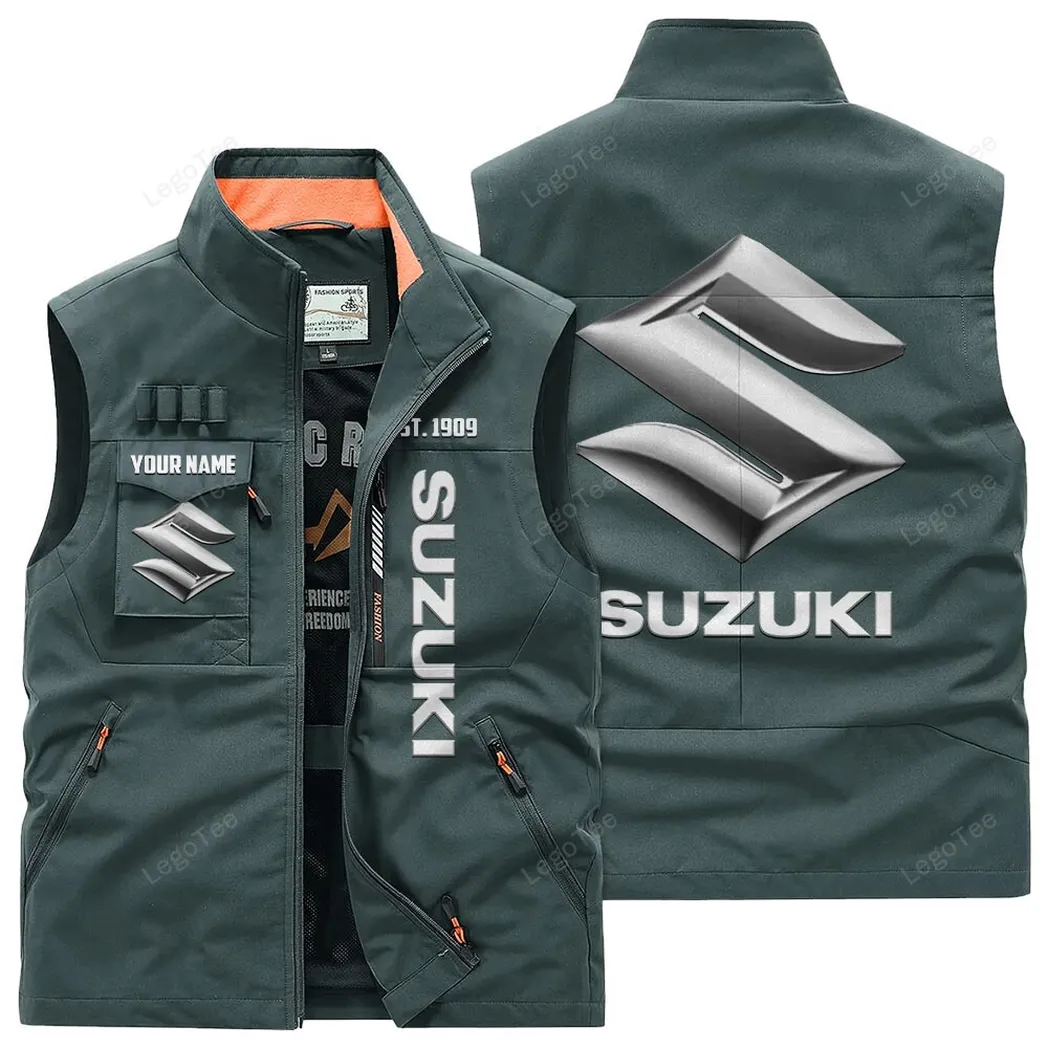 Suzuki Outdoor Sleeveless Vest, Gift For Suzuki Lovers, Gift For Him, Husband, Boyfriend - Bean Green CAR132021325957-2