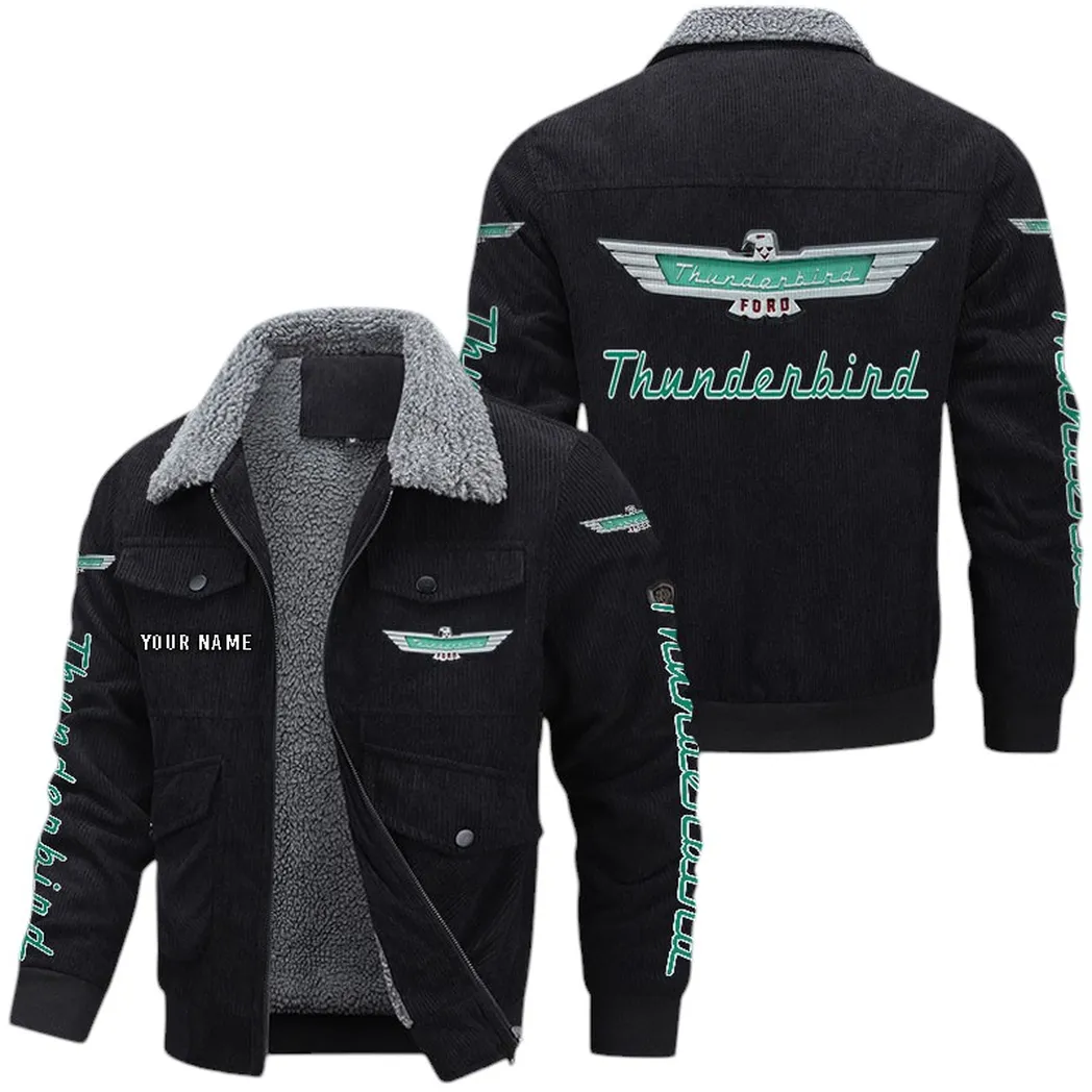 Thunderbird Corduroy Jacket For Men, Gift For Thunderbird Lovers CAR42022225632 - Black