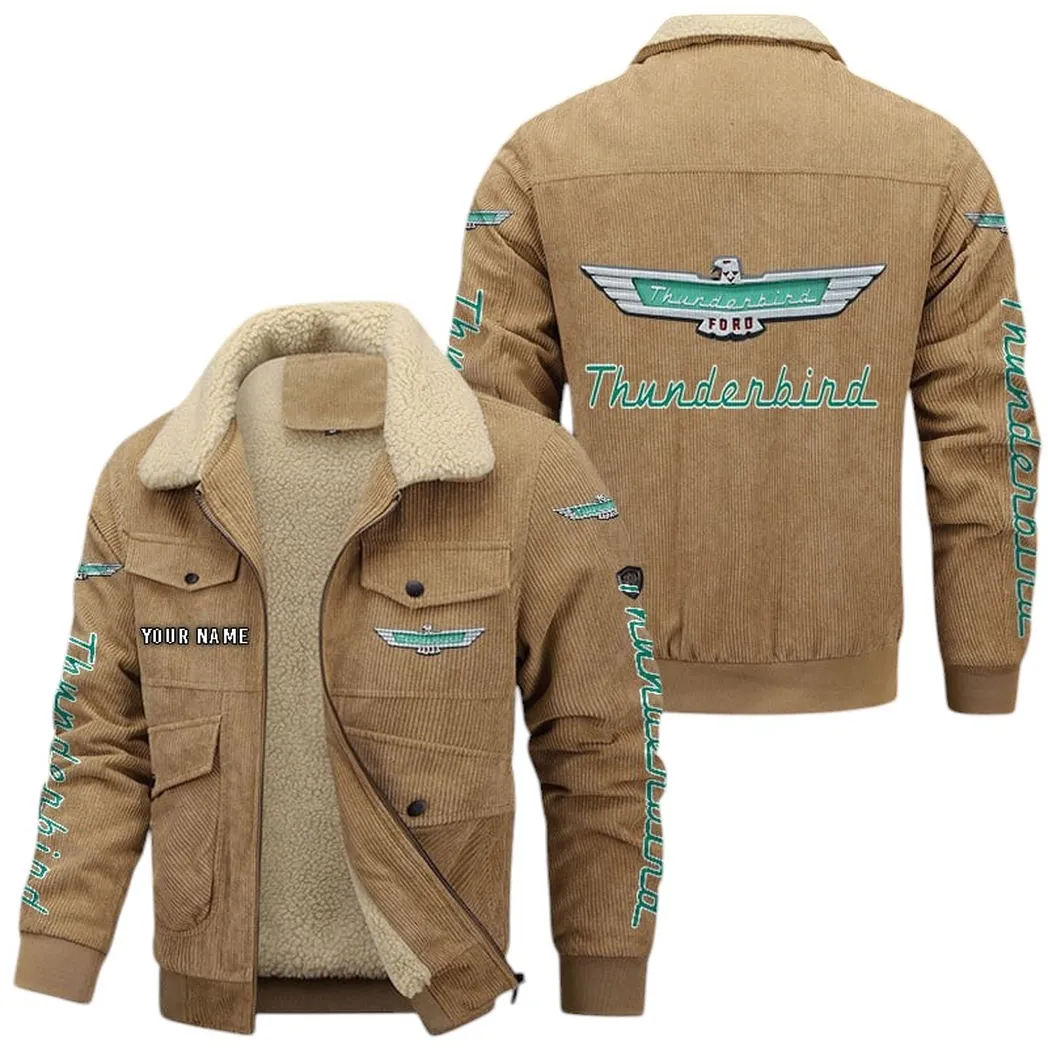 Thunderbird Corduroy Jacket For Men, Gift For Thunderbird Lovers CAR42022225632 - Khaki