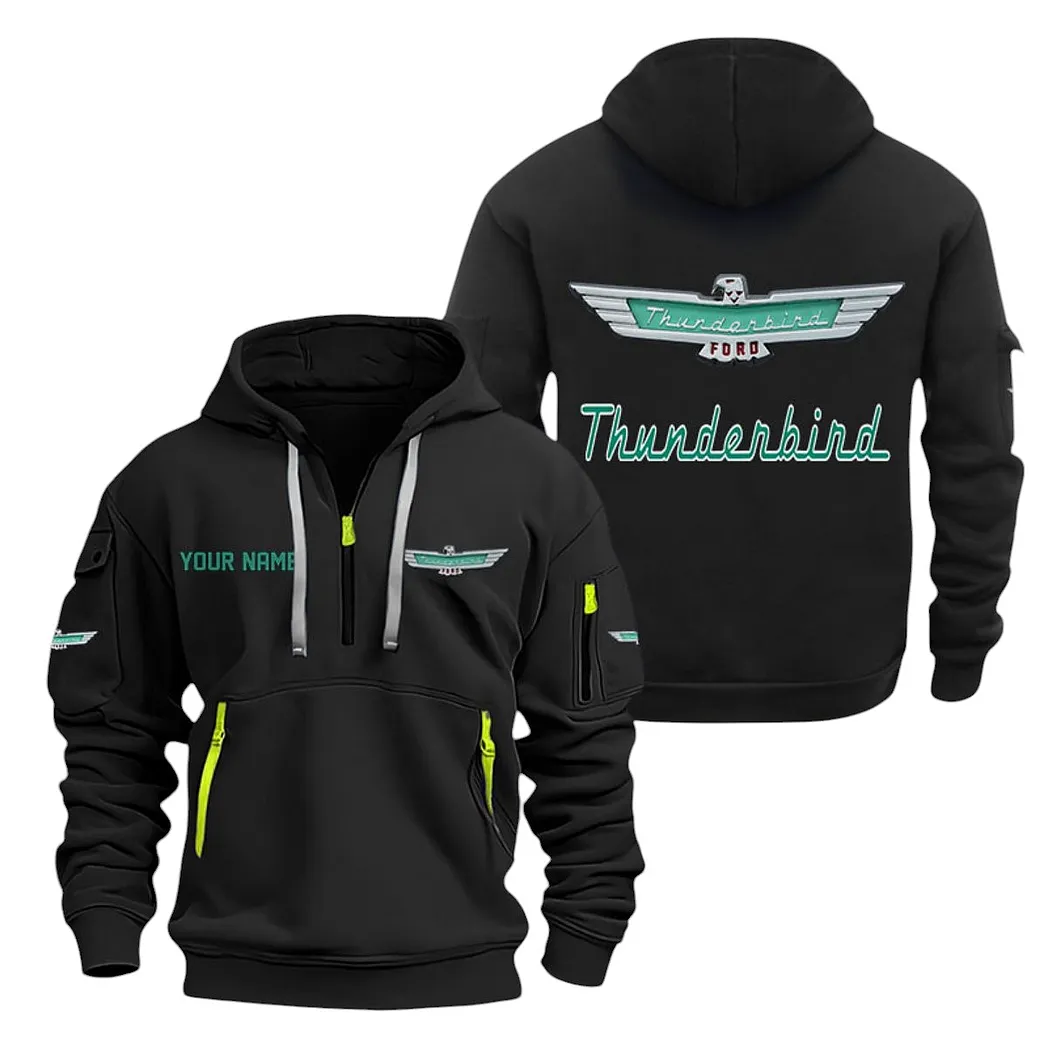 Thunderbird Half Zip Hoodie For Men, Gift For Thunderbird Lovers CAR20022125751 - Black