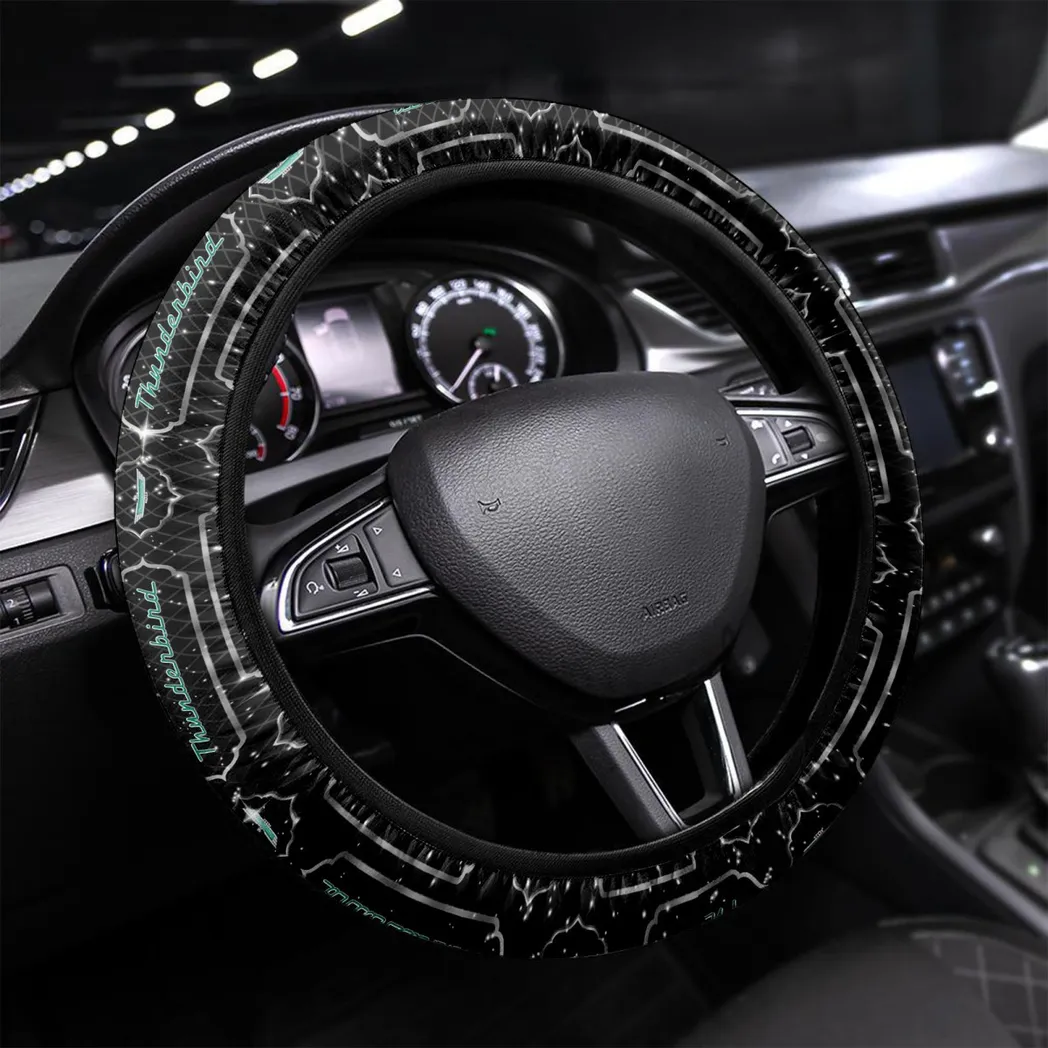 Thunderbird Steering Wheel Cover, Personalized Gifts For Him, Boyfriend, Husband - White CAR55021425305