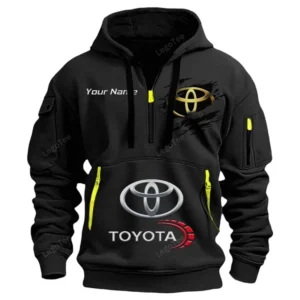 Toyota Half Zip Hoodie CAR113021425784, Best Gift for Him, Husband, Boyfriend - Black