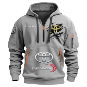 Toyota Land Cruiser Half Zip Hoodie CAR113021425794, Best Gift for Him, Husband, Boyfriend - Gray