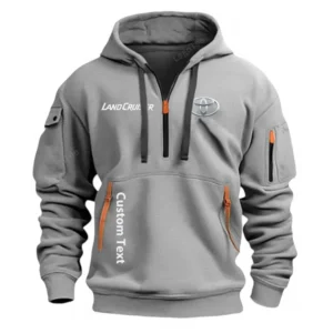 Toyota Land Cruiser Half Zip Hoodie For Men, Gift For Him, Husband, Boyfriend - Gray CAR112021425563-2