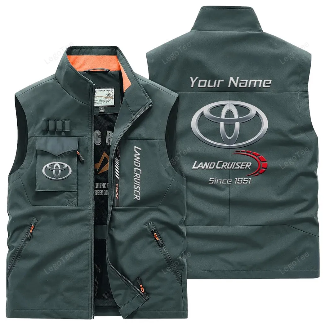 Toyota Land Cruiser Outdoor Sleeveless Vest, Gift For Toyota Land Cruiser Lovers, Gift For Him, Husband, Boyfriend - Bean Green CAR131021325716-2