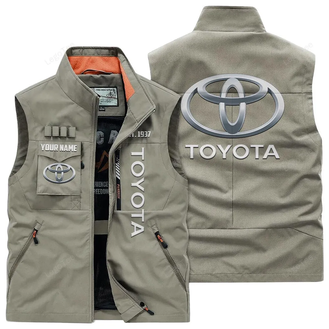 Toyota Outdoor Sleeveless Vest, Gift For Toyota Lovers, Gift For Him, Husband, Boyfriend - Khaki CAR132021325896-4
