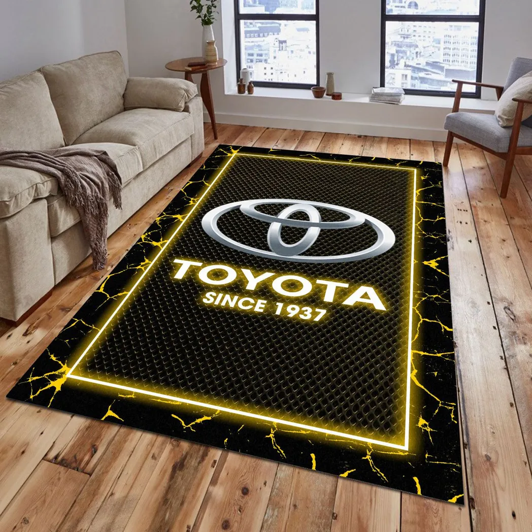 Toyota Rug, Gift For Toyota Lovers, Gift For Him, Husband, Boyfriend CAR5202192581 - Yellow