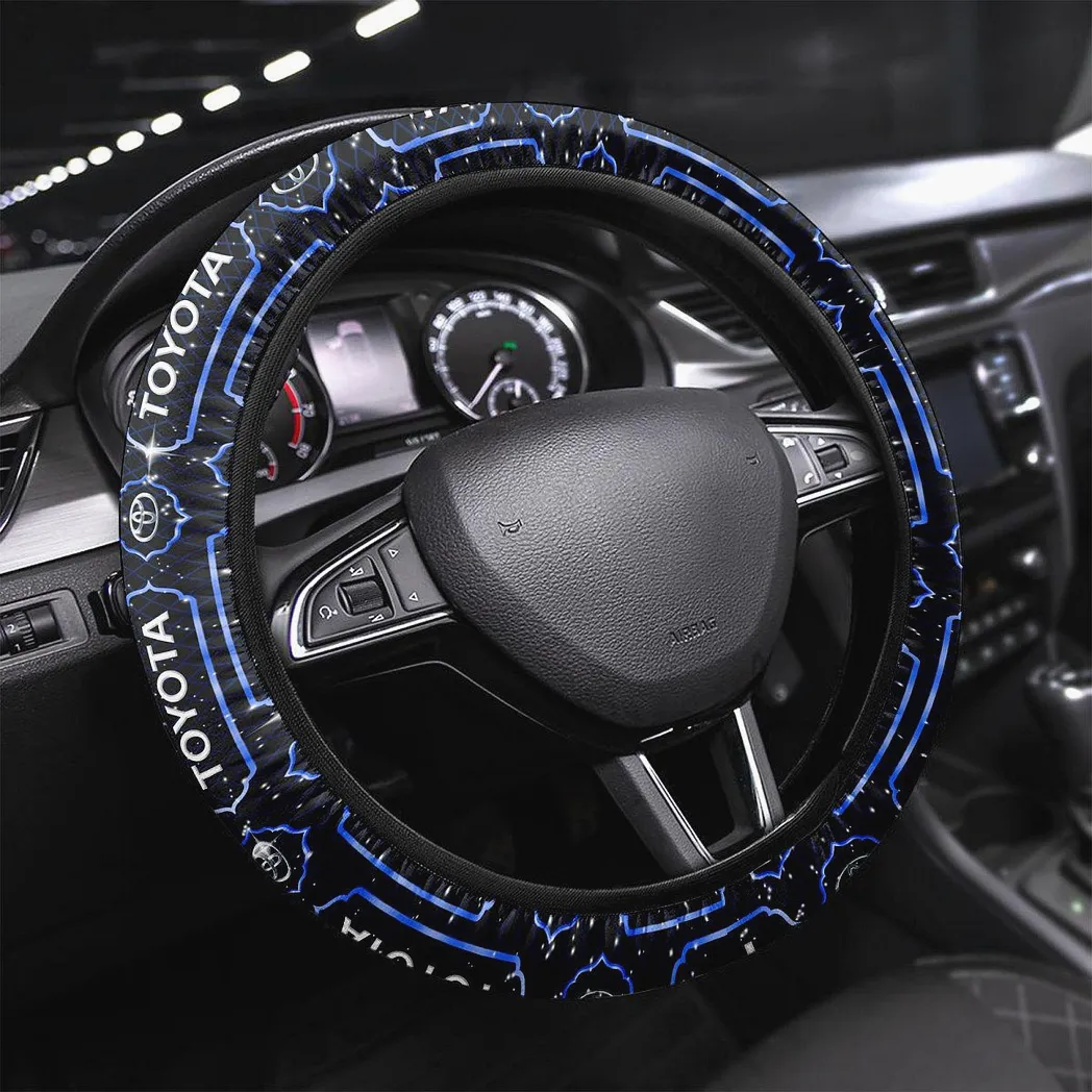 Toyota Steering Wheel Cover, Gift For Toyota Fan CAR146021725018 - Blue