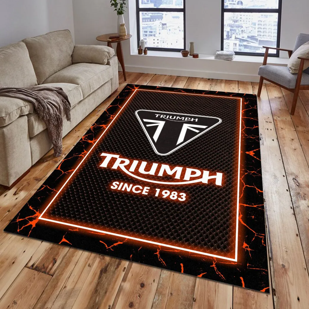 Triumph Motorcycles Rug, Gift For Triumph Motorcycles Lovers, Gift For Him, Husband, Boyfriend CAR5202192582 - Orange