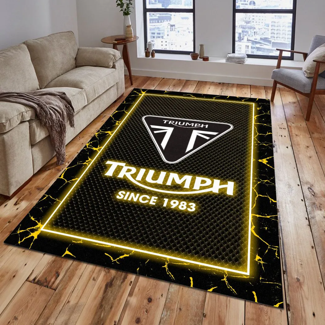 Triumph Motorcycles Rug, Gift For Triumph Motorcycles Lovers, Gift For Him, Husband, Boyfriend CAR5202192582 - Yellow