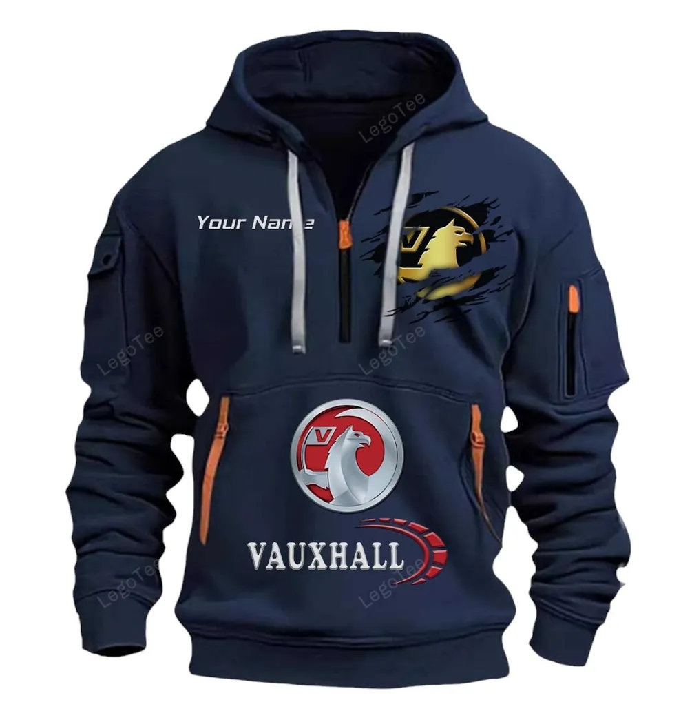 Vauxhall Half Zip Hoodie CAR113021425838, Best Gift for Him, Husband, Boyfriend - Navy