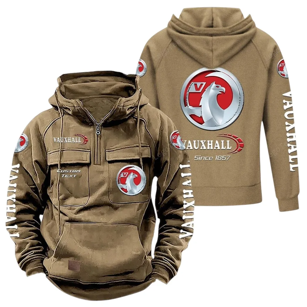 Vauxhall Tactical Quarter Zip Hoodie, Gift For Vauxhall Lovers, Gift For Him, Husband, Boyfriend - Khaki CAR96021425733-4