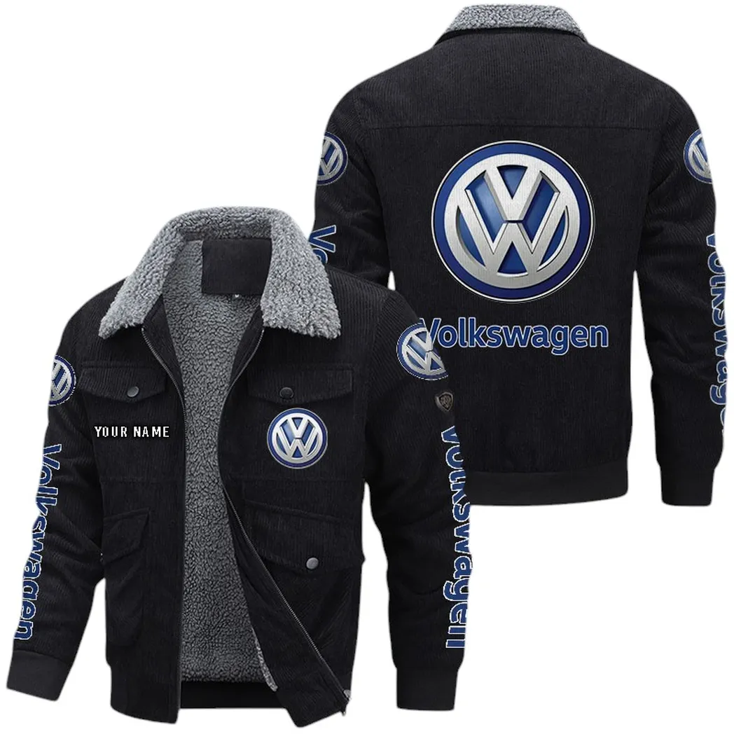 Volkswagen Corduroy Jacket For Men, Gift For Volkswagen Lovers CAR42022225562 - Black