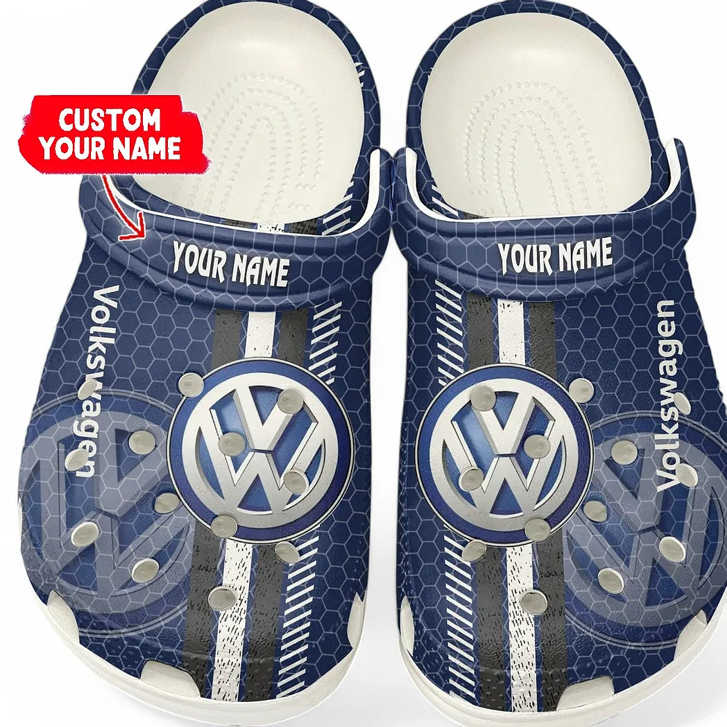 Volkswagen Crocs Shoes Gift For Volkswagen Lovers, Birthday Gift For Husband, Boyfriend CAR82022025666 - White