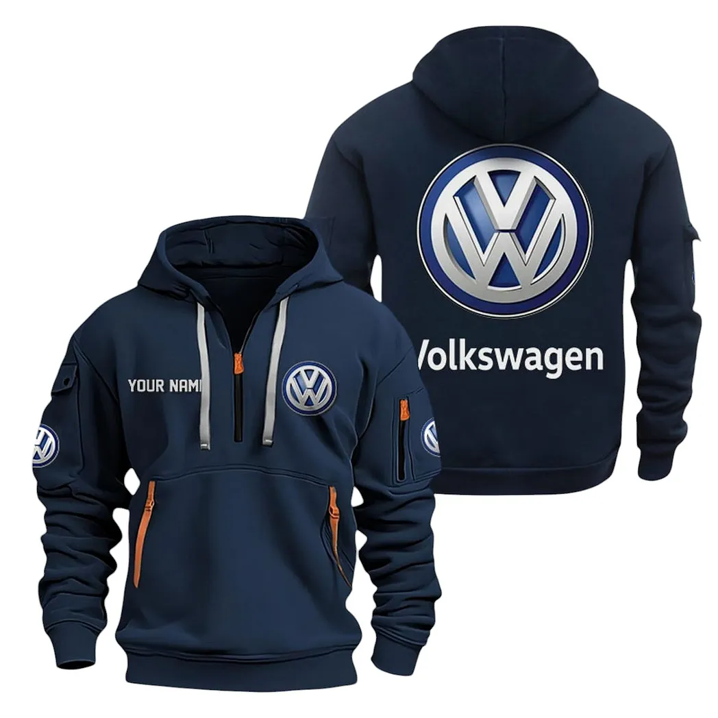 Volkswagen Half Zip Hoodie For Men, Gift For Volkswagen Lovers CAR20022125678 - Navy